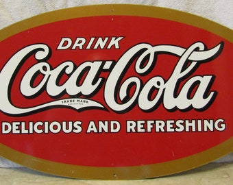 Drink Coca-Cola Delicious and Refreshing Sign 28" x 15"