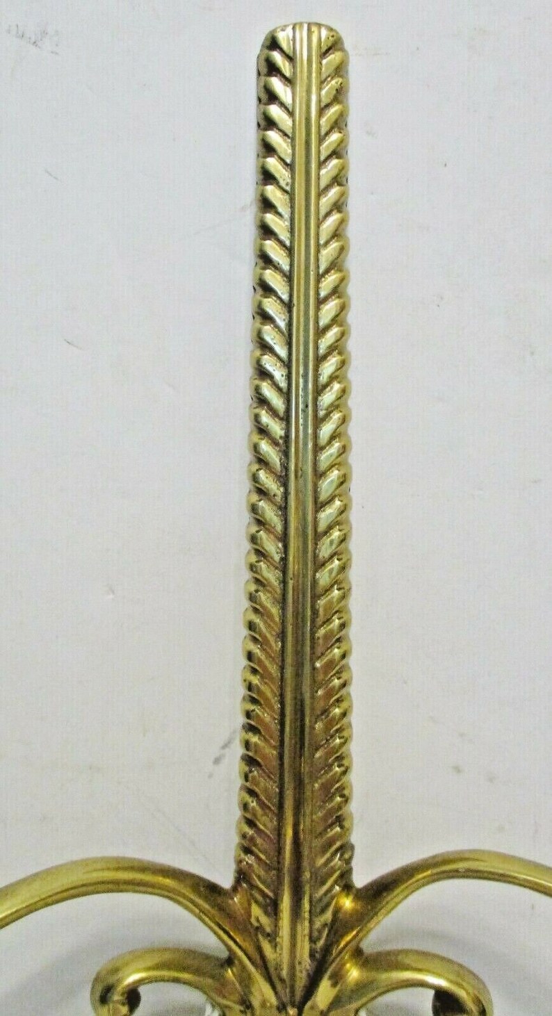 Pair of Brass Ethan Allen Two Candle Wall Sconces With Figural Etsy