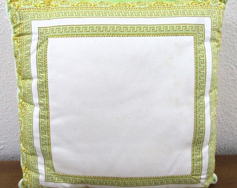 Gianni Versace Home Collection Medusa Green White 16" Square Throw Pillow