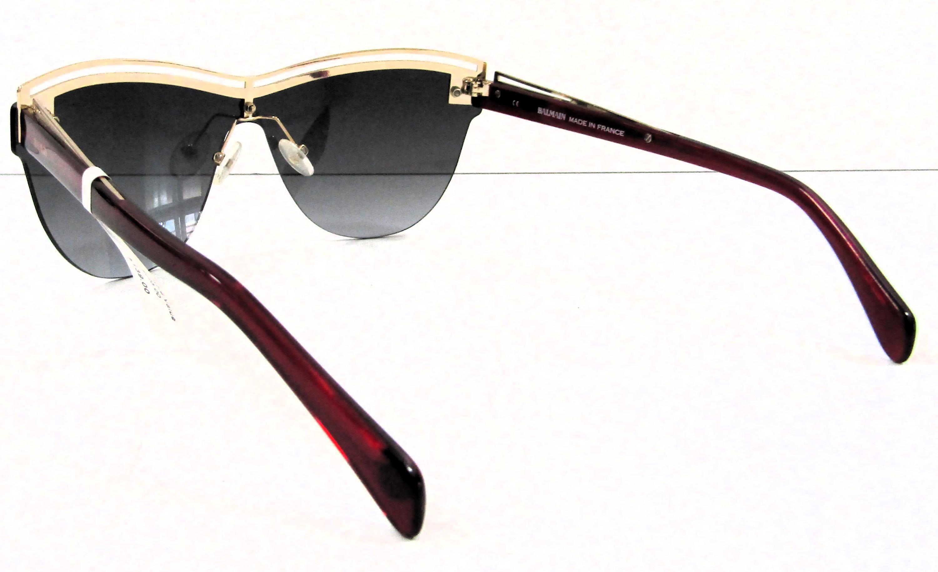New Balmain BL2108B 01 Women\'s Gold Red Cat Eye Sunglasses with Cloth, COA Case New Balmain BL2108B 01 Women main image 3