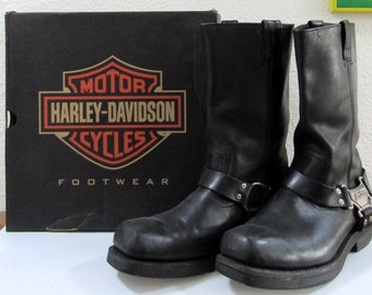 Harley-Davidson Men's Manifold 7-Inch Black Leather Motorcycle Boots D91692 11.5