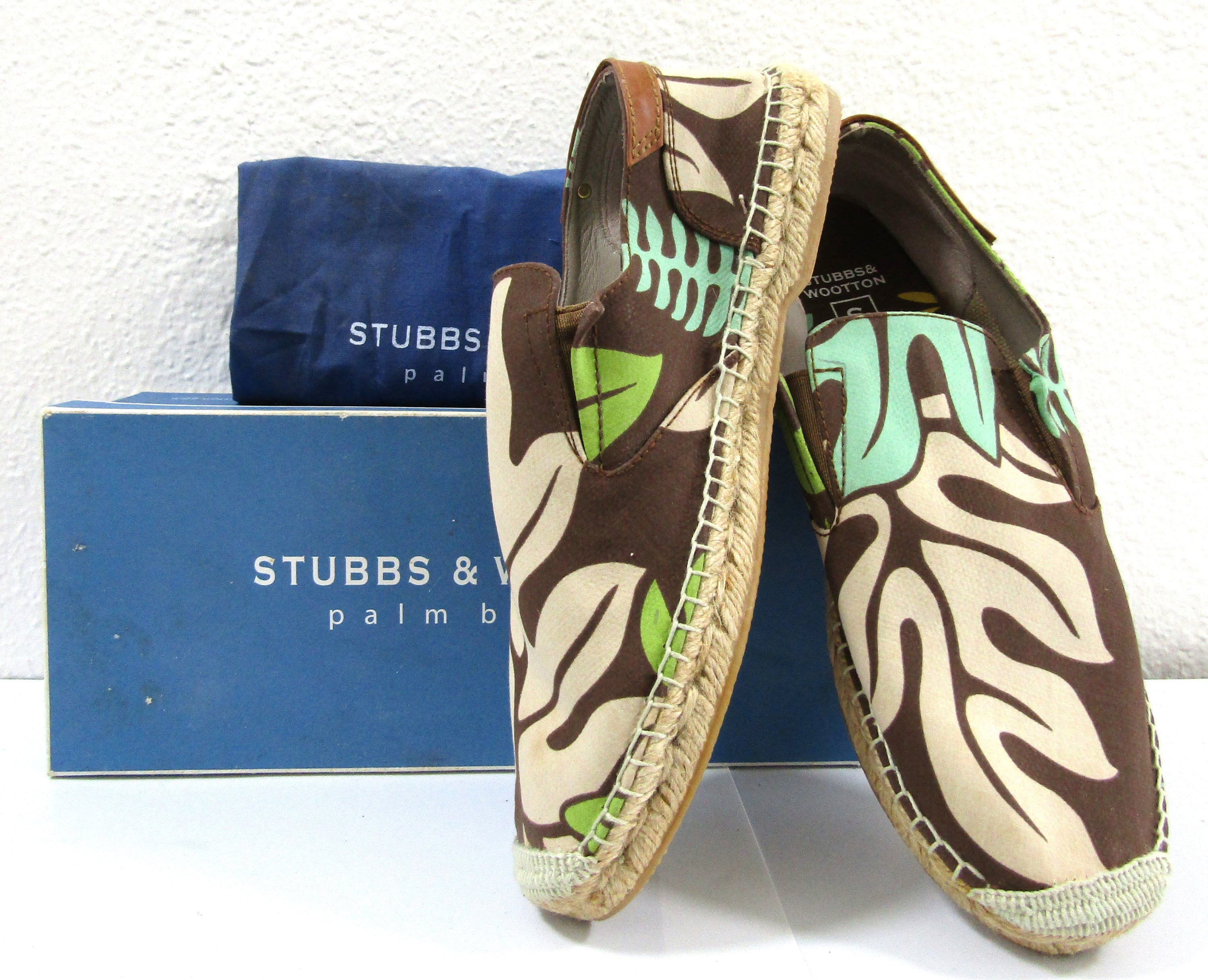 Men\'s Stubbs & Wootton Retro Hibiscus Loafers Design Size 10 Dust Bag and Box Men main image 4