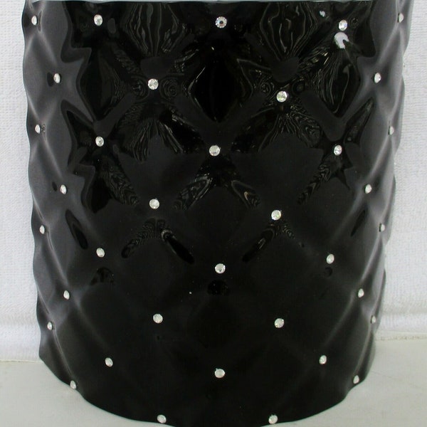 Nieuwe Murano Black Diamond Pattern Glazen Kap met Swarovski Kristallen