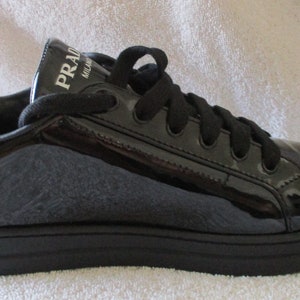 Women's Prada Calzature Donna Nero Vernice Black Sneakers US 10.5 EUR 41 image 6