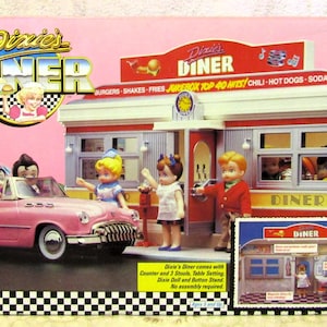 New Vintage 1988 Tyco Dixie&#39;s Diner Drive In Playset Stock No. 1700