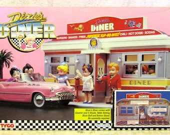 New Vintage 1988 Tyco Dixie&#39;s Diner Drive In Playset Stock No. 1700