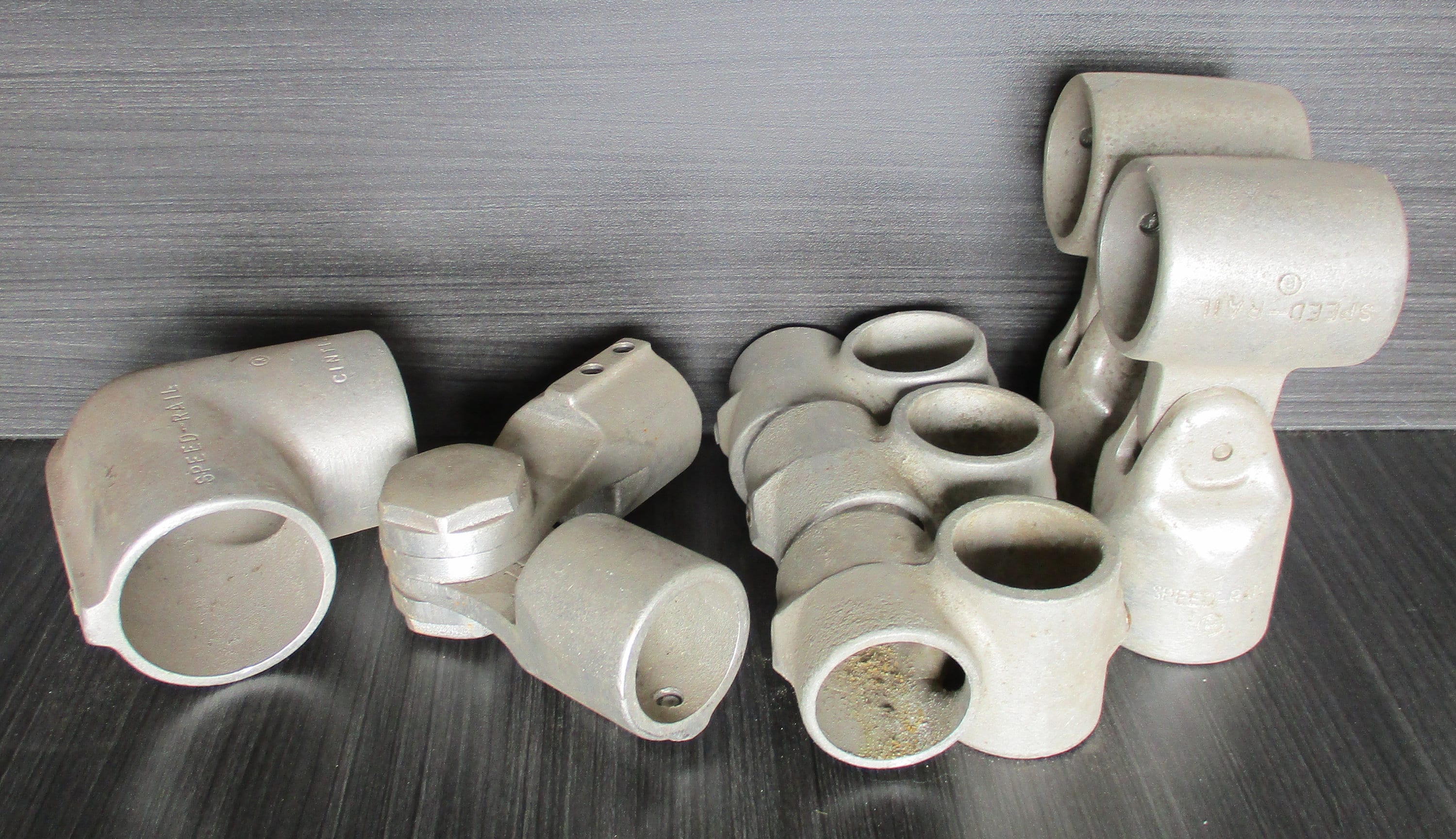 Set of 7 Assorted Hollaender Speed Rail Machined Aluminum Fittings Home