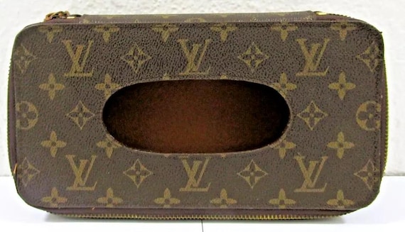 Louis Vuitton ティッシュボックス モノグラム Louis Vuitton Monogram Leather Zippered Tissue Holder Box - Etsy