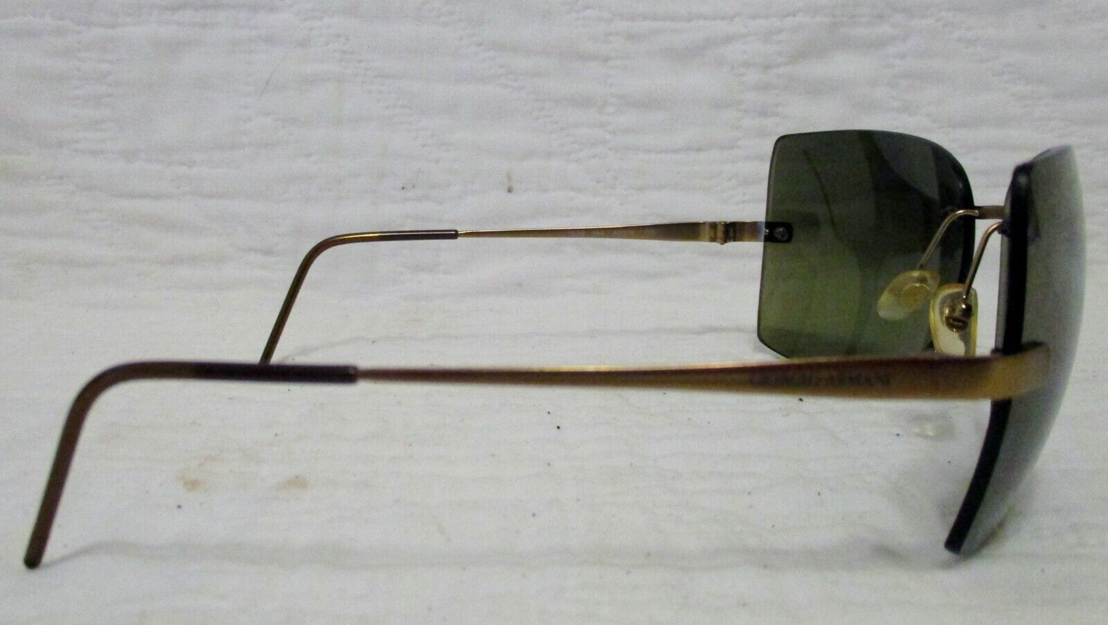 Vintage Giorgio Armani Rimless Sunglasses Gold With Gray  display picture 2