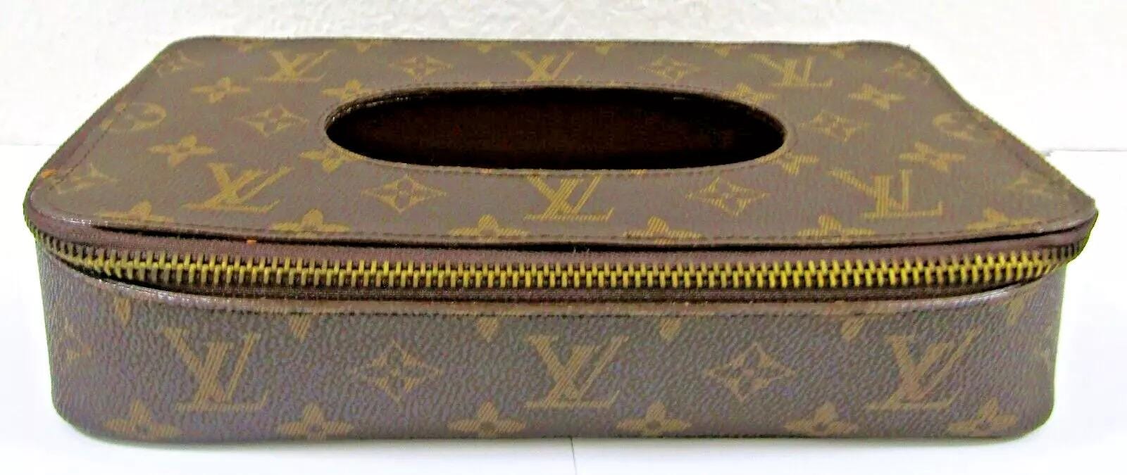 Louis Vuitton ティッシュボックス モノグラム Louis Vuitton Monogram Leather Zippered Tissue Holder Box - Etsy