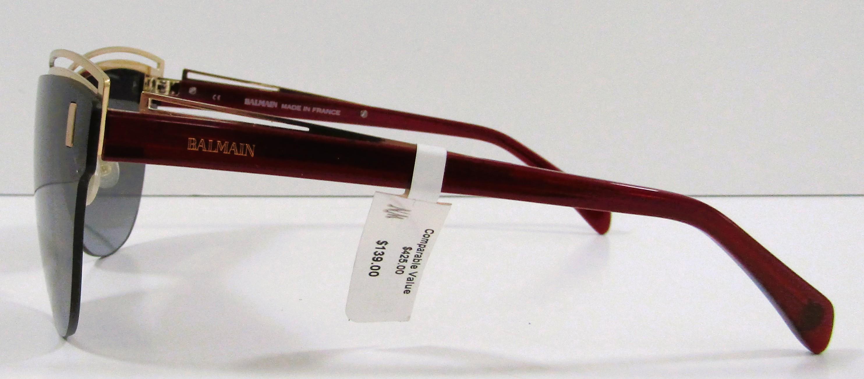New Balmain BL2108B 01 Women\'s Gold Red Cat Eye Sunglasses with Cloth, COA Case New Balmain BL2108B 01 Women main image 4