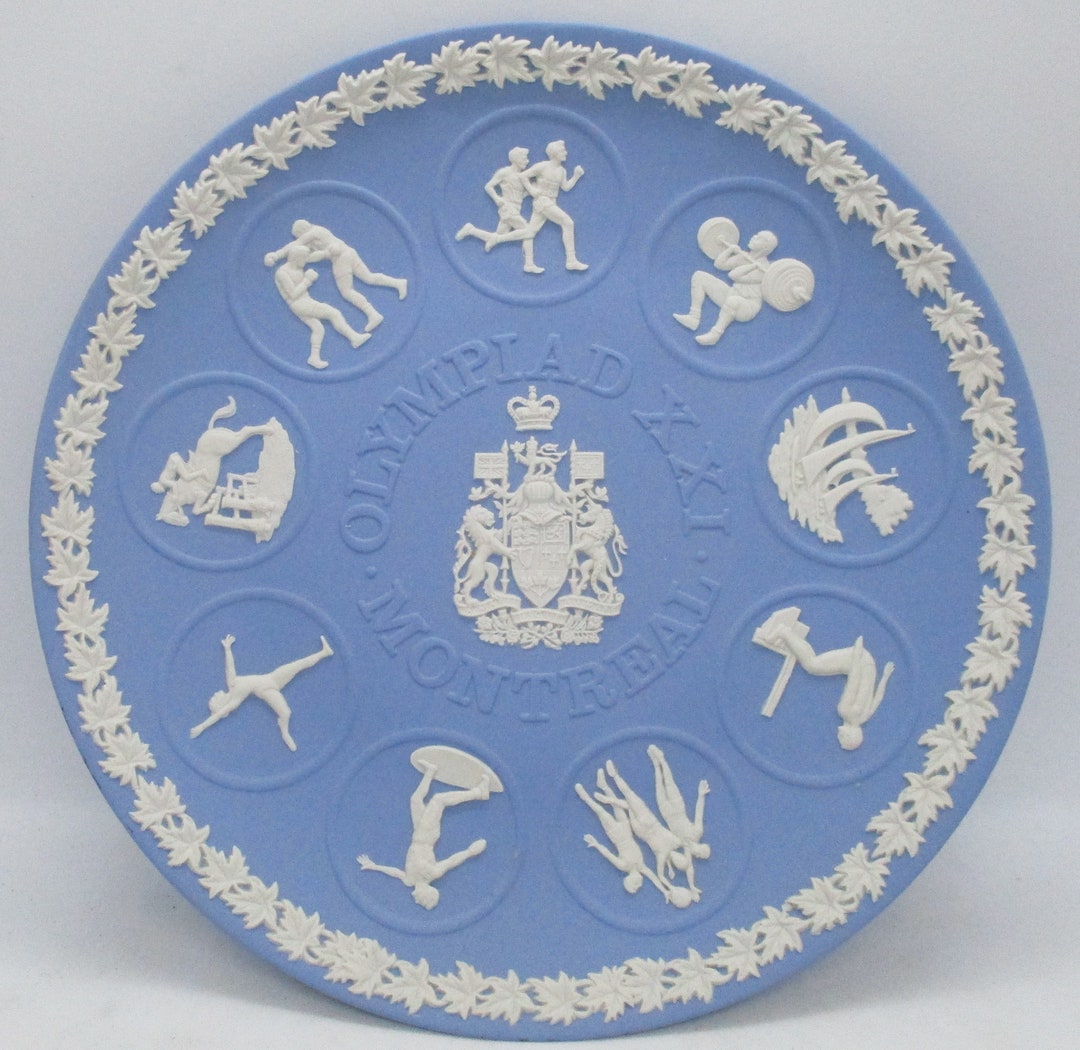 Wedgwood Jasperware White on Blue Olympiad XXI Montreal Plate Etsy