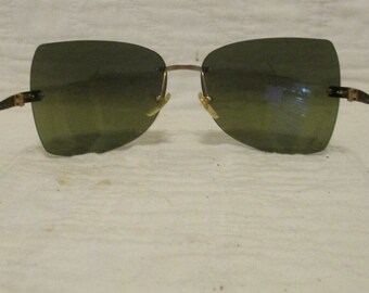 Vintage Giorgio Armani Rimless Sunglasses Gold With Gray  display picture 1
