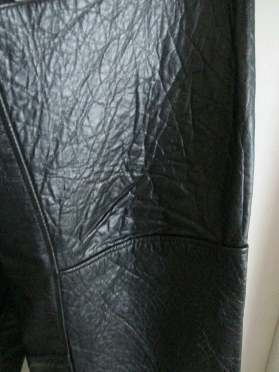 Men's SILVER BIKE Black Leather Chaps Size 3XL Triple… - Gem