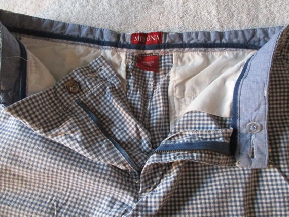 Men's Merona Blue and White Gingham Check 100% Co… - image 4