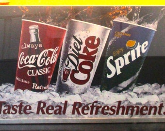 Vintage Lancer Coca-cola, Diet Coke, Sprite Taste Real Refreshment