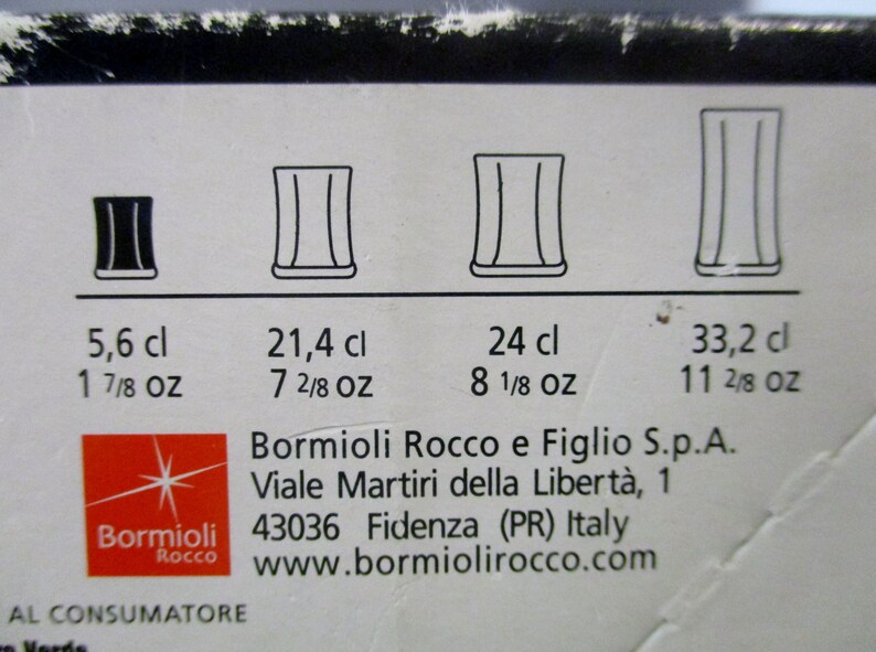 Set of 12 Bormioli Rocco Italian Capitol Shot Glasses Clear 1-78 oz Octagon