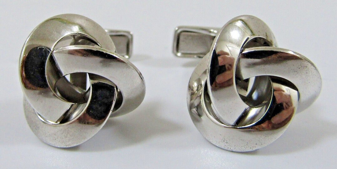 Ravi Ration Ravi Ratan Sterling Silver Knot Cufflinks - Etsy