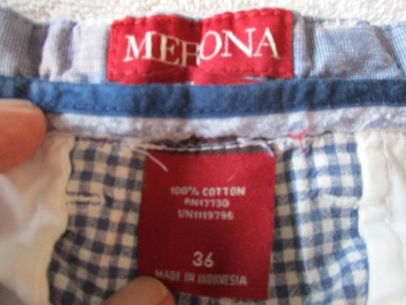 Men's Merona Blue and White Gingham Check 100% Co… - image 5