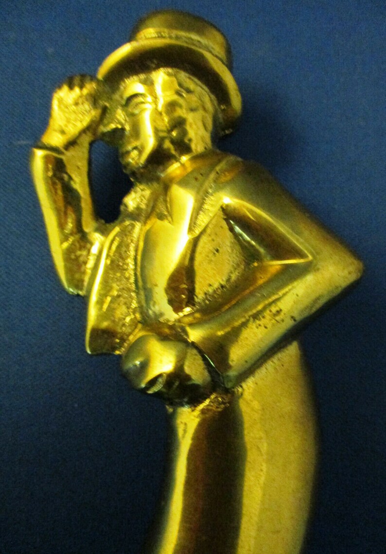 RARE Vintage I. W. Harper Brass Figural Cane Handle Etsy