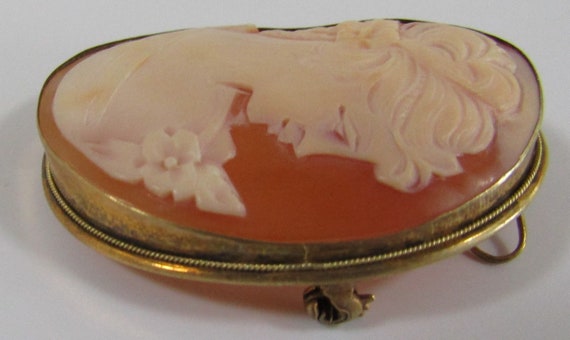 Antique 18 Karat Yellow Gold Cameo Brooch/Pendant - image 3