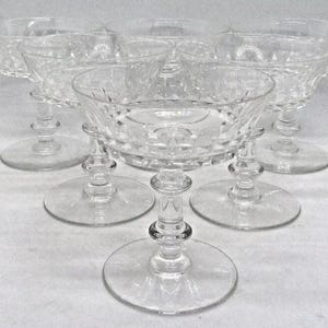 Juego de seis copas de champán Val Saint-Lambert Esneux