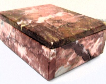 Postmodern Vintage Pink Marble Stone Lidded Box