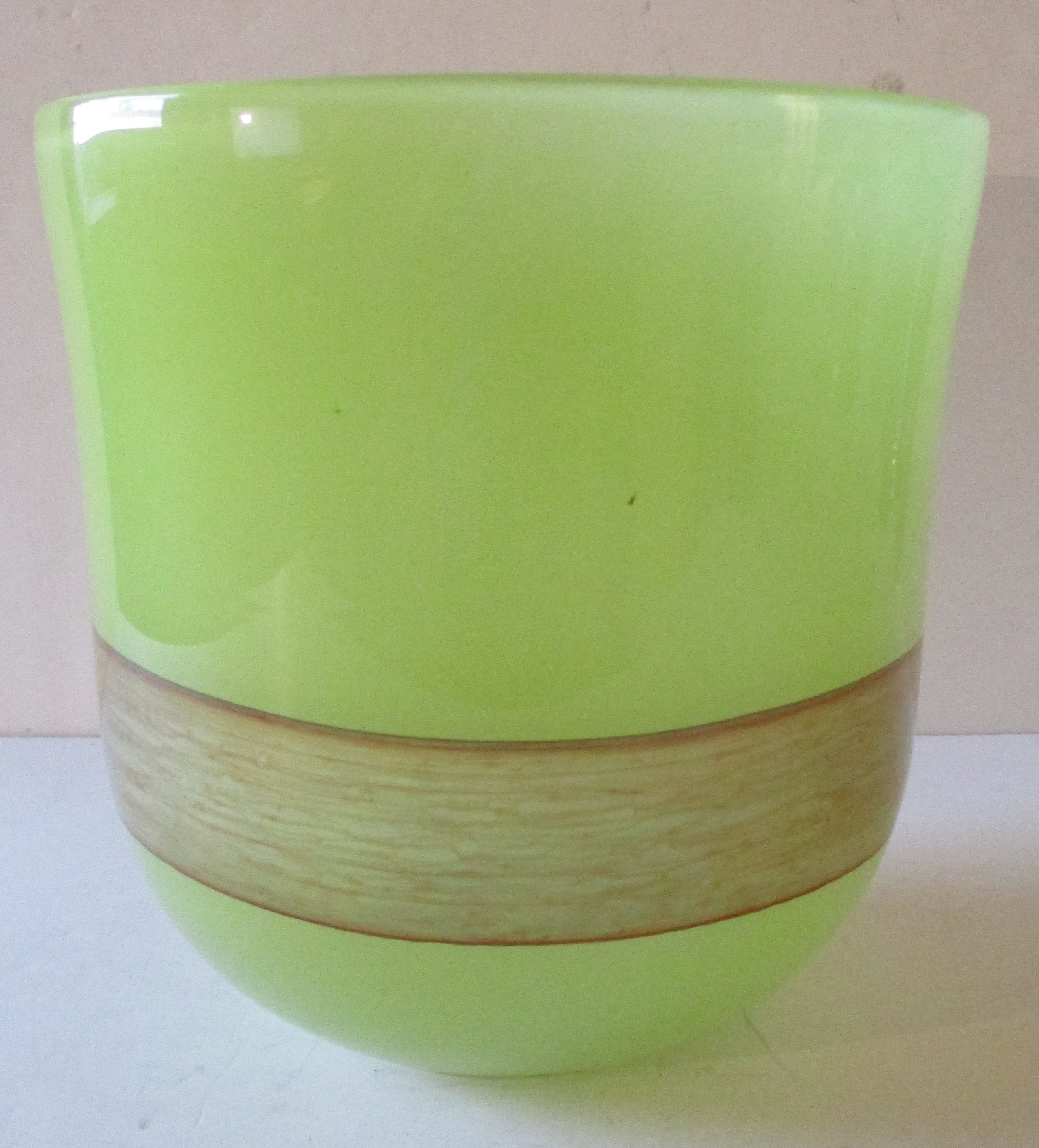 Cyan Design Large Celadon Green With Hand Applied Amber Stripe Vase 8 5/8" Tall