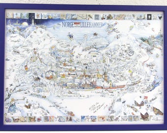 1994 Norge Lillehammer Pal Hansen Signed Personalized Framed Art Poster