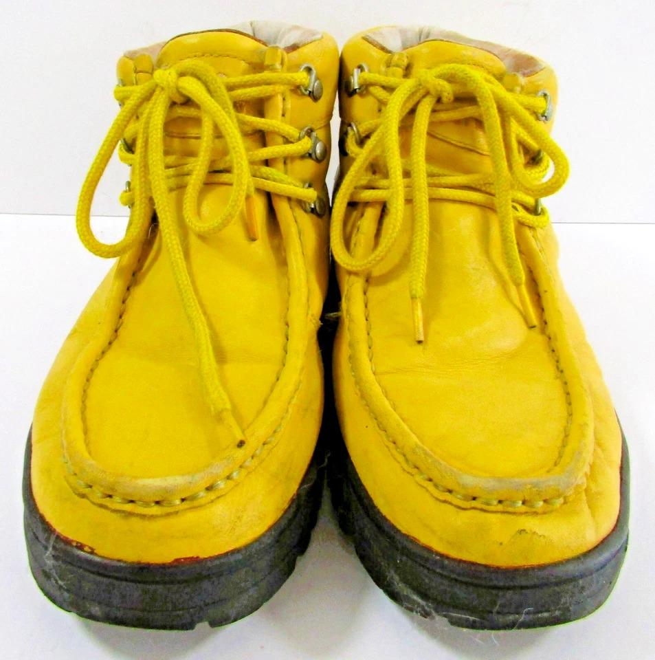 Men\'s First Down Yellow Leather Ankle High Boots Size 10.5 il_fullxfull.6898045968_t9nv.jpg main image 3