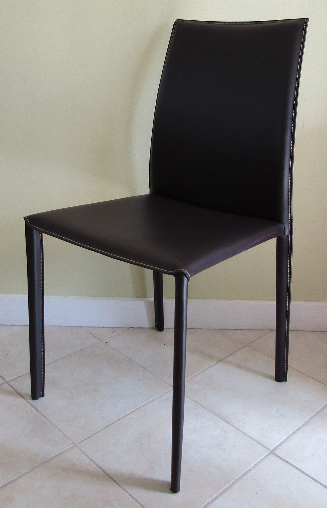 Baxton Studio Alicia Black Bonded Leather Dining Chair Etsy