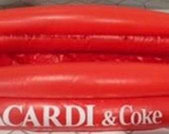 Bacardi Rum & Coca-Cola 1984 Promotional 7 foot Inflatable Canoe Cooler