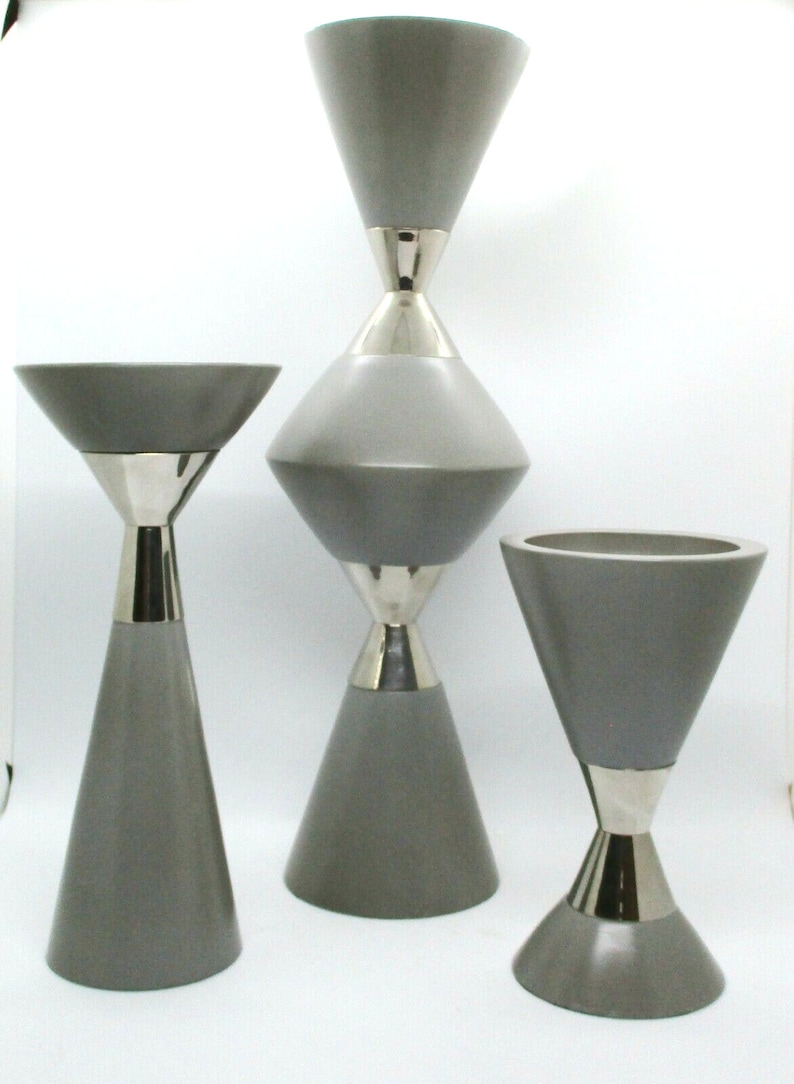 Global Views Dwell Studios Hourglass Pillar Candle Holders Set