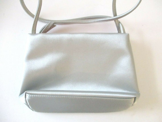 Vintage Soft Gray Leather with Pink Tulips Accent… - image 3