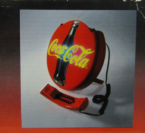 Vintage 1995 COCA COLA Button Round Disc Blinking Landline Vintage 1995 COCA COLA Button Round Disc Blinking Landline