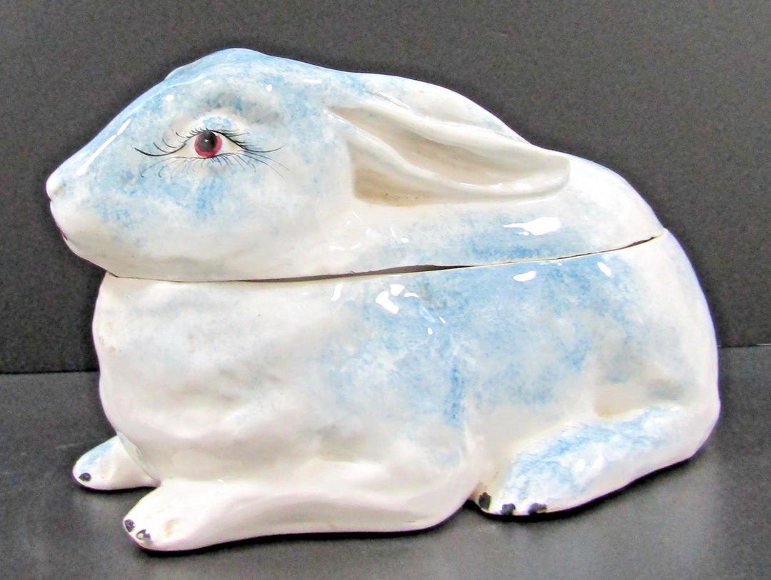 Vintage Italian Rabbit Blue and White Ceramic Box P. 167 - Etsy