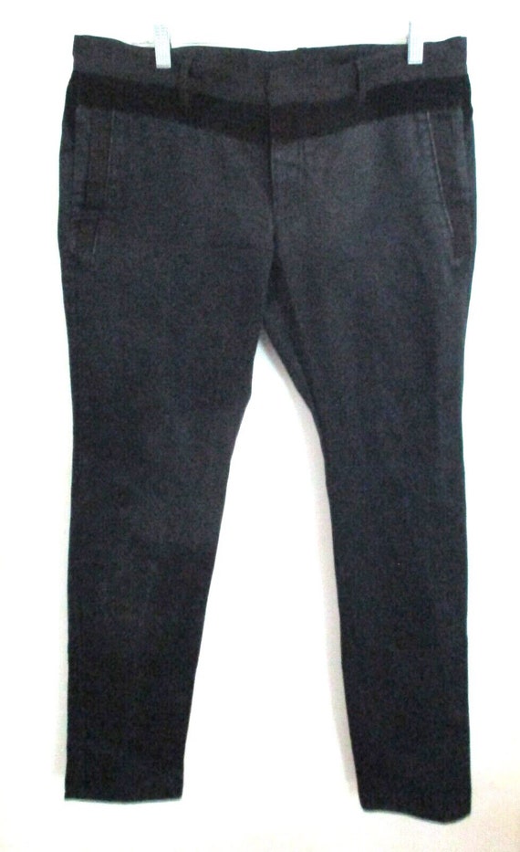 Men's GUCCI Black Cotton with Corduroy Trim Skinny