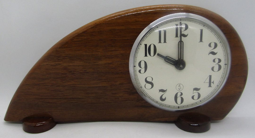 1930's Sessions Art Deco Mahogany Wood Windup Table Clock Etsy