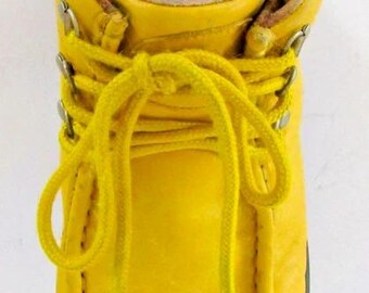 Men\'s First Down Yellow Leather Ankle High Boots Size 10.5 Men main image 3