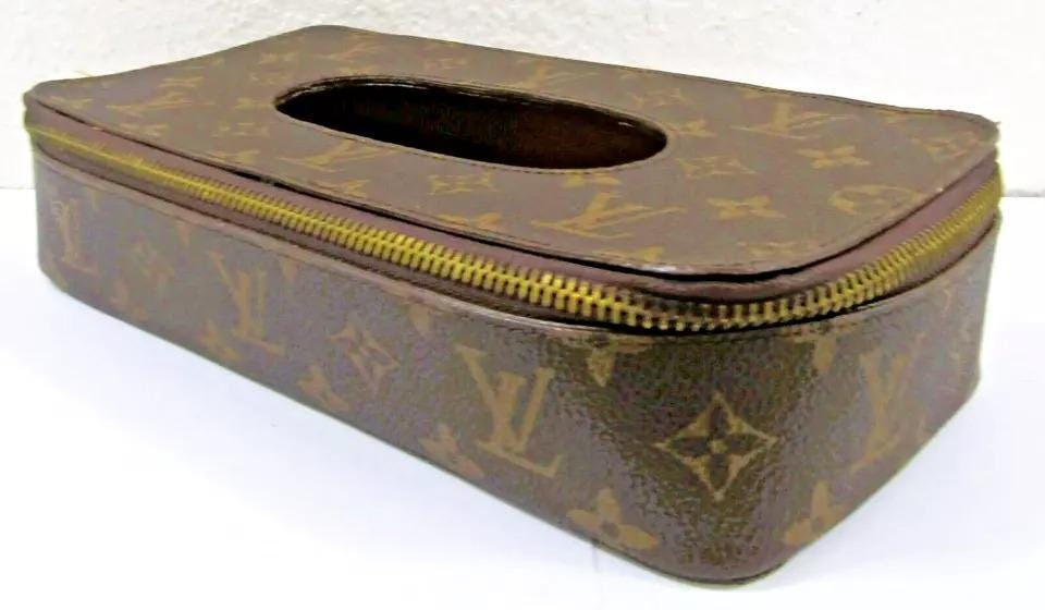 Louis Vuitton ティッシュボックス モノグラム Louis Vuitton Monogram Leather Zippered Tissue Holder Box - Etsy