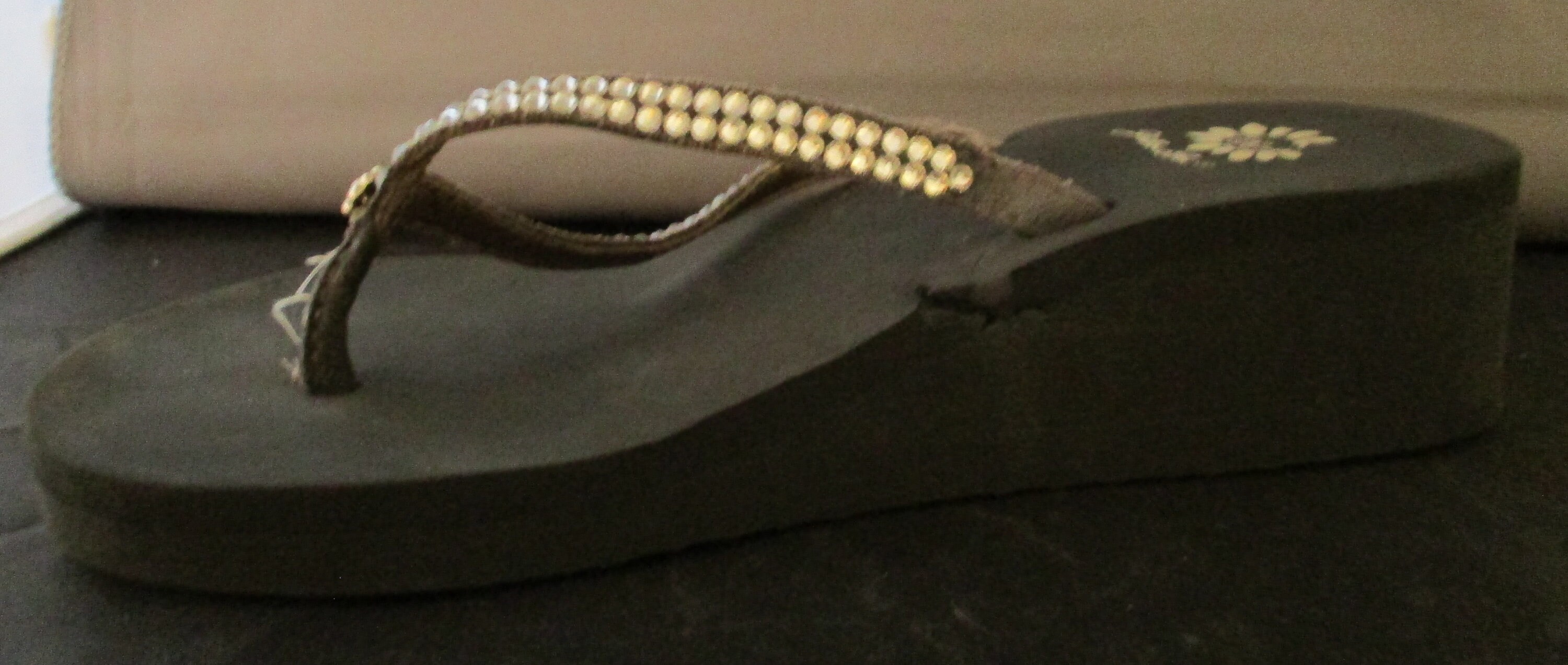 yellow box leather flip flops