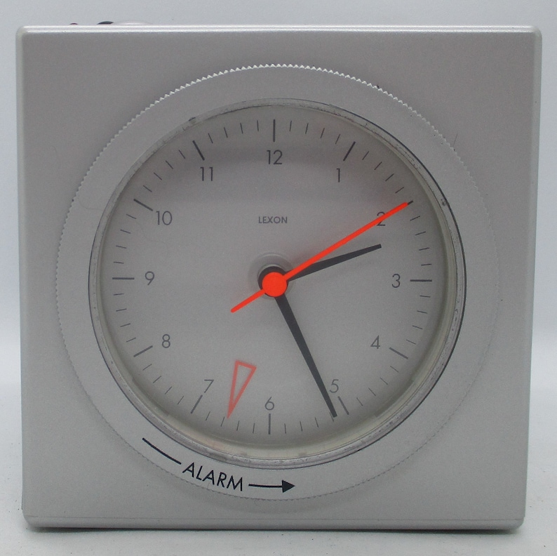 New Rare Lexon Silver Cube Analog Alarm Clock Radio 1990s Etsy