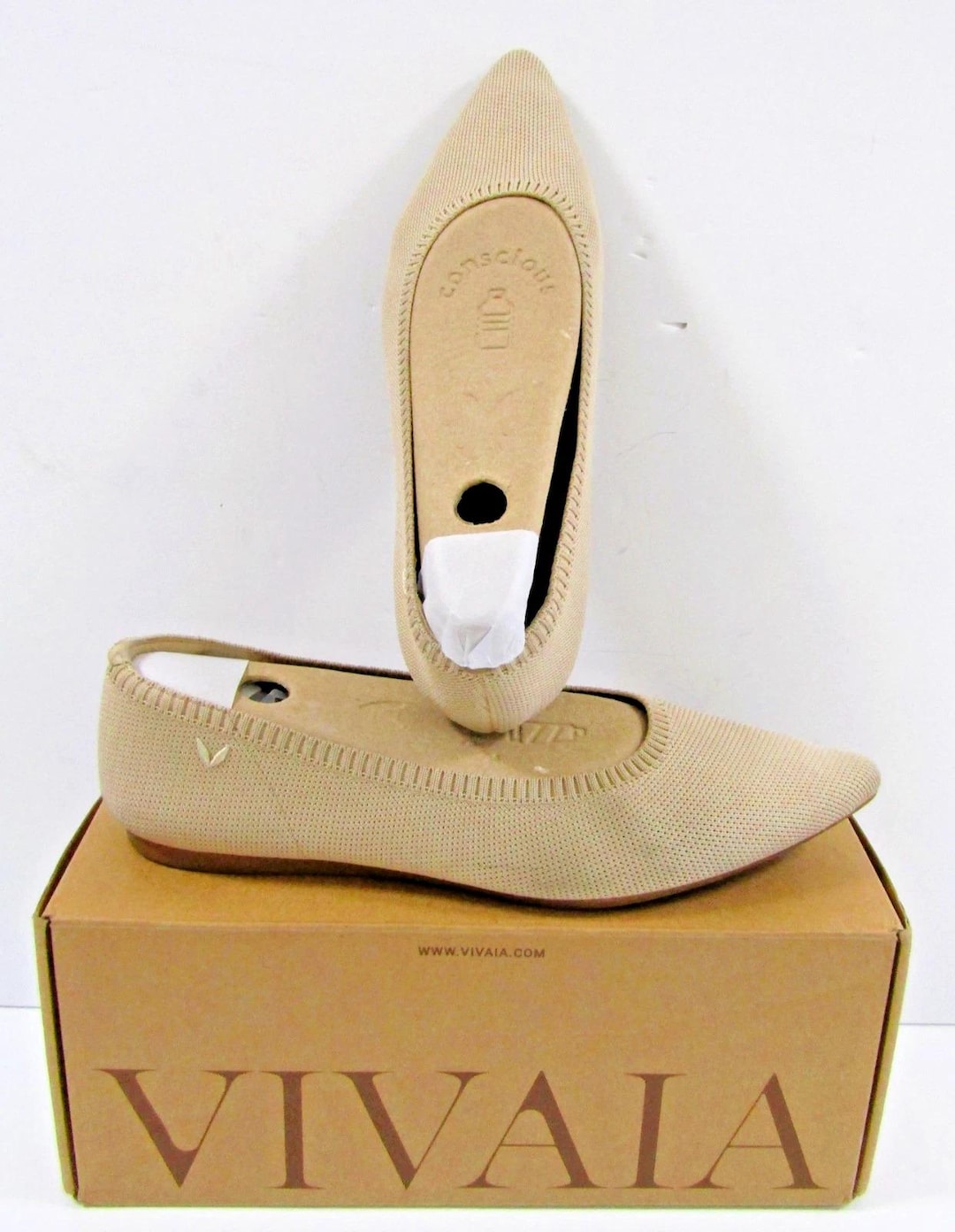 New Vivaia Aria Walker Nutmeg Flats Shoes Slip on Size EUR 43 US