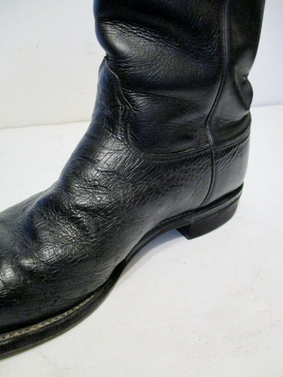 Men\'s Larry Mahan Stingray Leather Western Cowboy Boots Size 9 E Black Pull On Men main image 2
