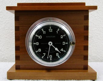 Brevit 40823 Novitas 1930's Chrome Case French Art Deco Clock in Wood Case