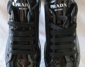 Prada Calzature Donna Nero Vernice スニーカー Women's Prada Calzature Donna Nero Vernice Black Sneakers US