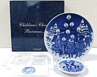 1998 Royal Copenhagen Dancing Around the Christmas Tree Plate and Candle Plate