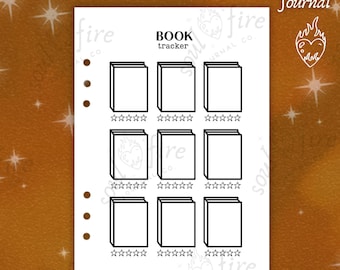 Book Tracking Journal Spread | Custom Book Journal Page | Reading Journal Spread | Refillable A5 Journal Insert | Soul Fire Journal Co