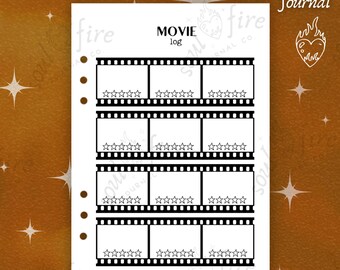 映画レビューログ | カスタムジャーナルページ | セルフケアジャーナルページ | 詰め替え可能な A5 ジャーナルインサート | Soul Fire Journal Co