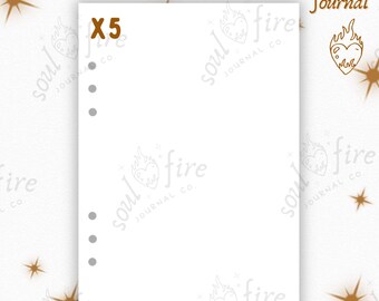 A5 Blank Journal Pages: Refillable Cardstock Insert